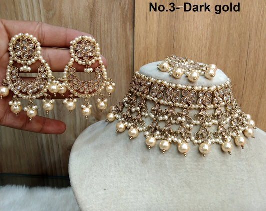 Indian   Jewellery Antique gold  Necklace Tikka Set/Gold shine Bollywood Necklace Set/Indian necklace ethnic necklace set