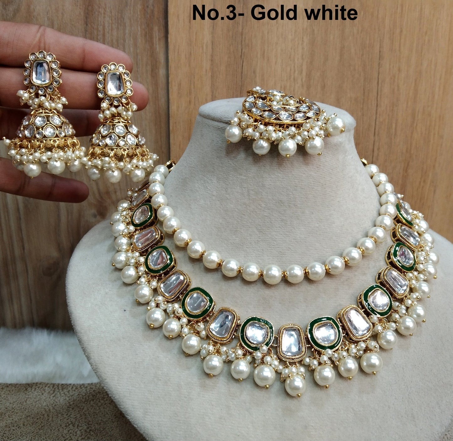 Indian Jewellery/ Gold Bridal Kundan necklace Set Indian gold white, sea green, maroon  Wedding Semi Bridal Ethnic Jewellery Fontana Necklace