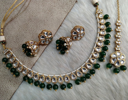 Indian  Jewellery , Kundan necklace Set Indian Wedding Bridal Ethnic Bridal Necklace, bridesmaids polo set, Punjabi set