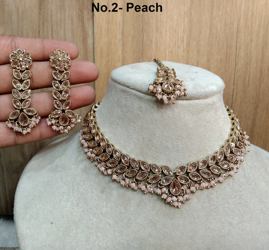 Indian   Jewellery/Dark gold  necklace Set/Bollywood Gold Indian Jewelry Jewellery Set /Bridesmaid jewellery monterey sets