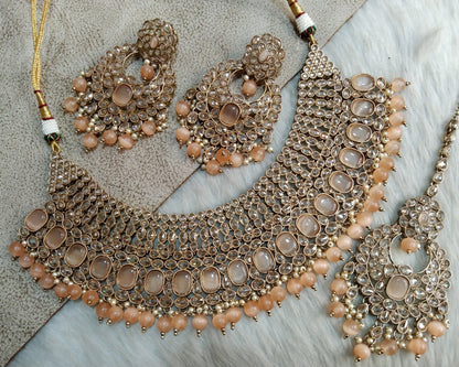 Indian Jewellery/Dark gold necklace Set/Bollywood Gold Indian Jewelry Jewellery compton Set /Bridesmaid jewellery sacramento sets