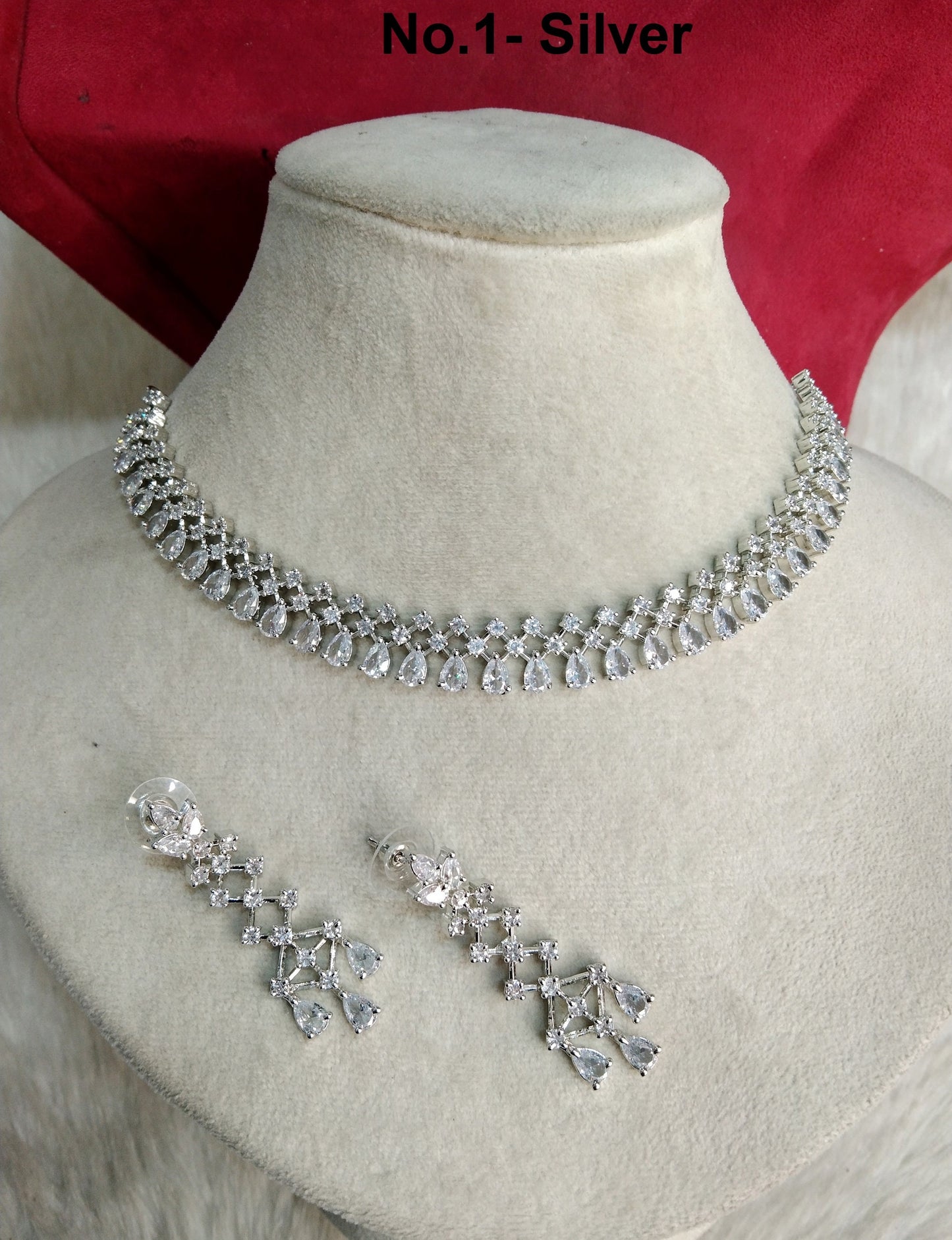 Cubic Zirconia Diamond necklace Earrings set, rose gold,san fransico Bridal necklace earrings jewellery statement necklace set CZ necklace set