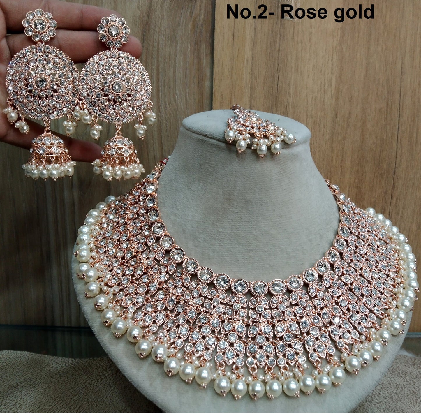 Indian Jewellery/Semi Bridal Gold Bollywood Bride Jewelry Necklace Set/Rose Gold,Gold,Silver necklace darwin ventura Set/ bridal set