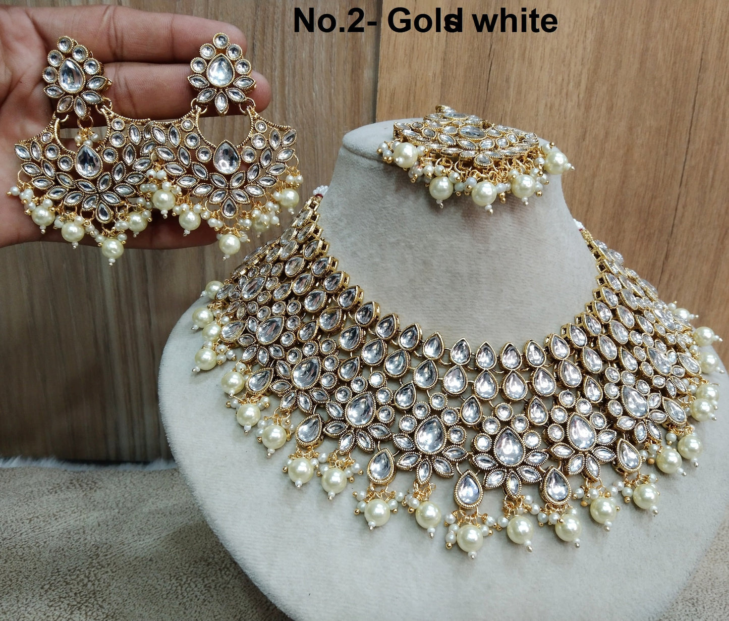 Indian Jewellery/ Gold Bridal Kundan necklace Set Indian rama green, gold white yellow, peach, blue Bridal jewellery