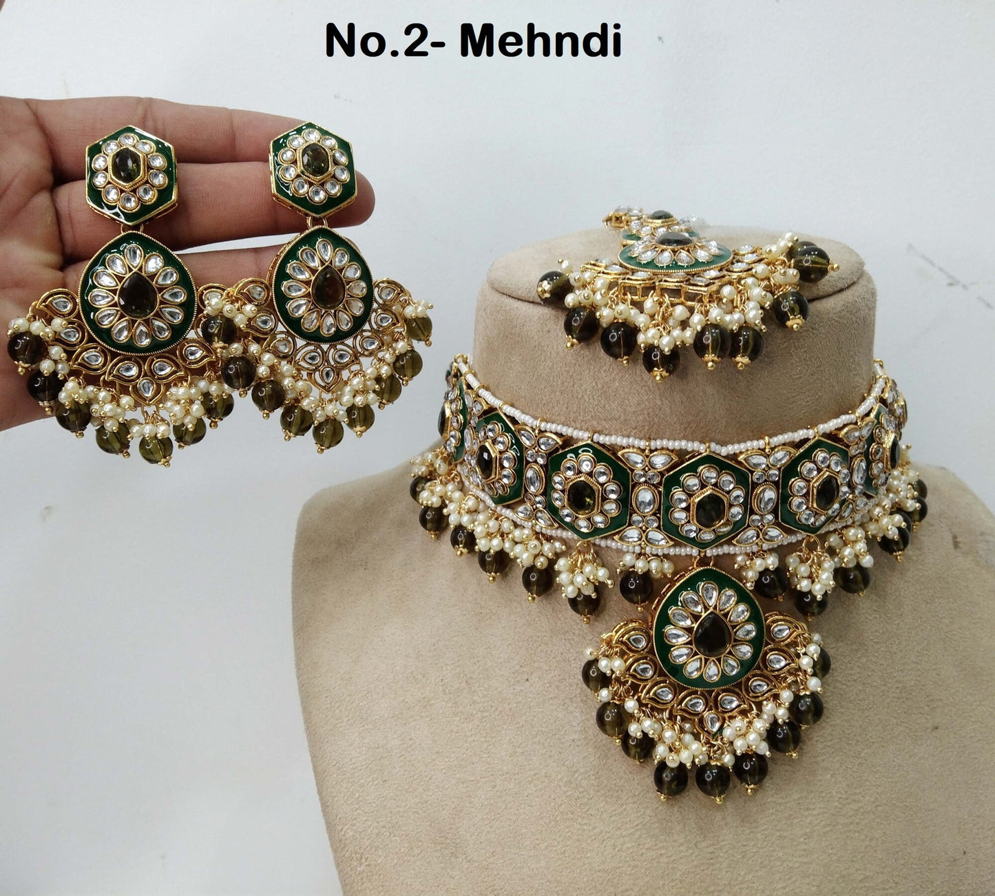 Ivory Indian  Jewellery, Kundan necklace Set Indian Wedding Bridal Ethnic Bridal indian Necklace set, seema bridesmaids enameled set