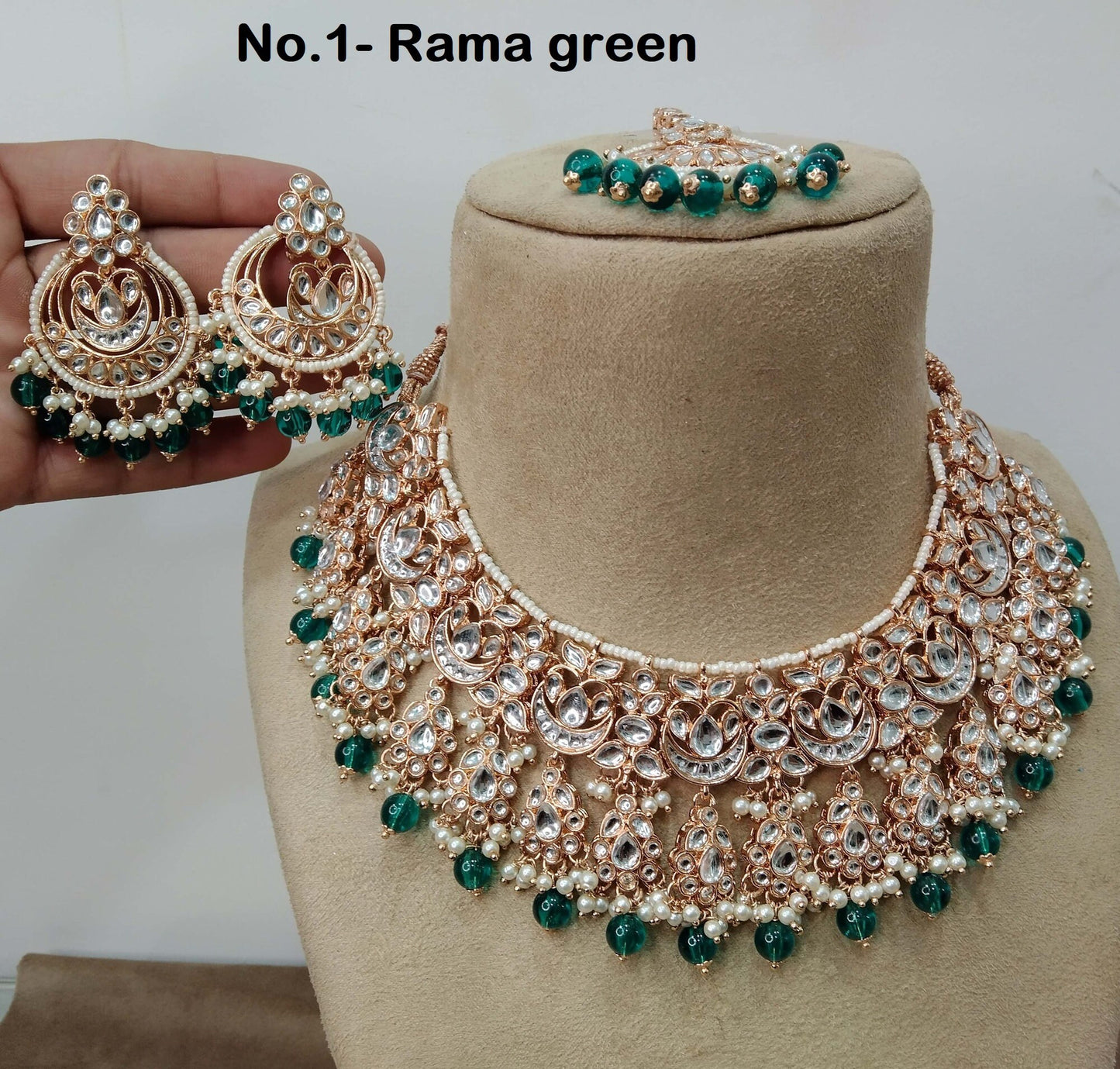 Indian Jewellery/ Gold Bridal Kundan necklace Set Indian Maroon, Gold white, Rama Bridal Jewellery kaskade  kundan Necklace set