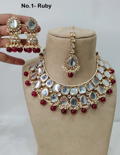 Ivory Indian  Jewellery , Kundan necklace Set Indian Wedding Bridal Ethnic Bridal Necklace,bridesmaid sona set,Punjabi set