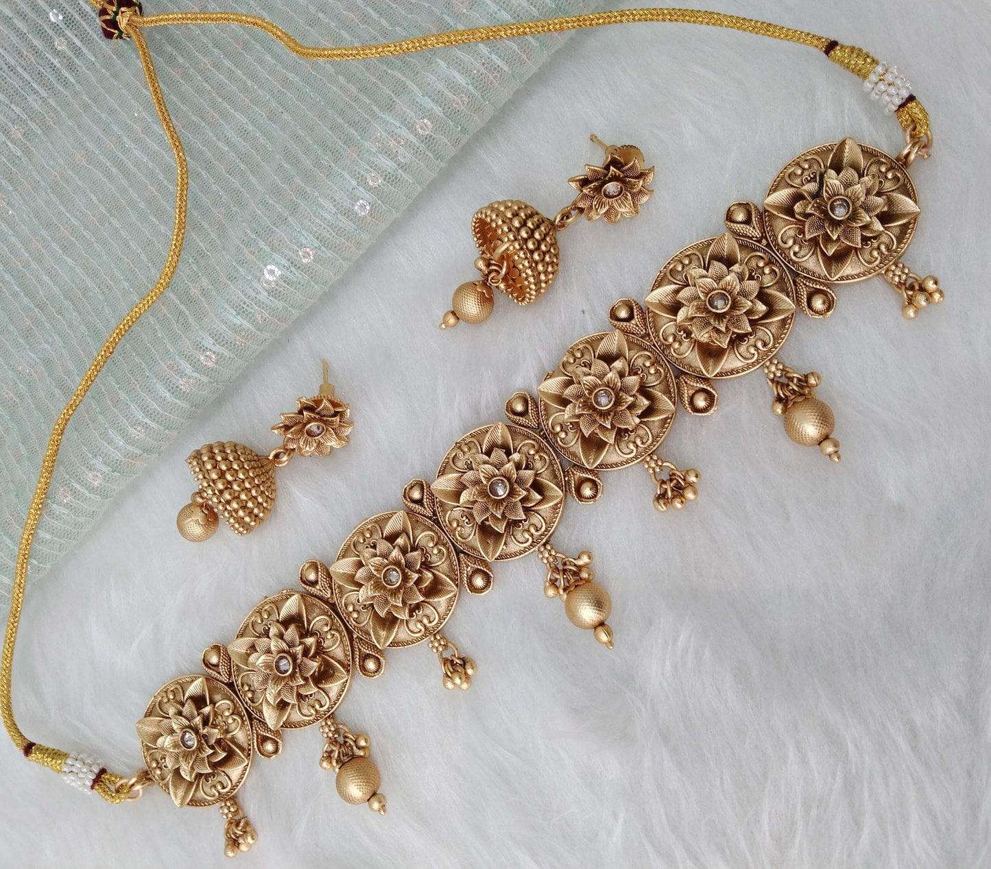 Indian polki Jewellery Necklace Set