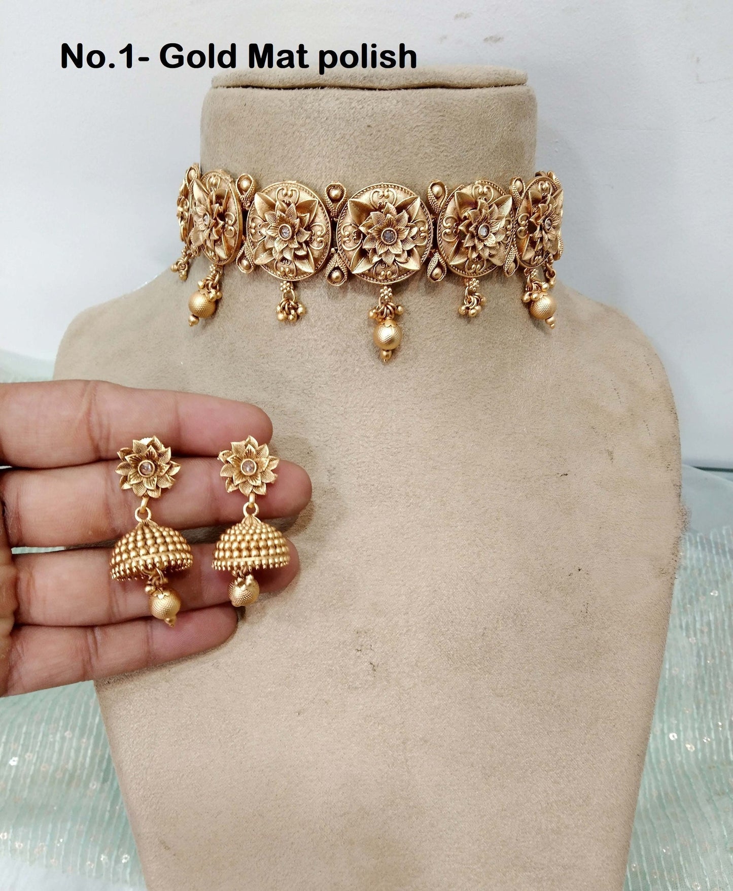 Indian polki Jewellery Necklace Set