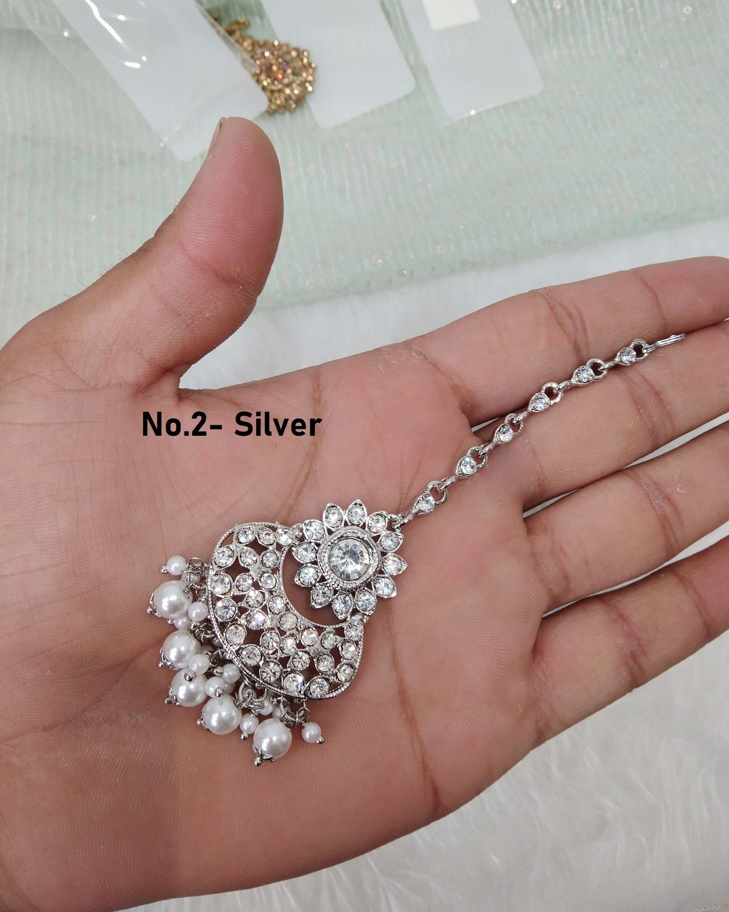 Indian Headpiece Tikka  Jewellery/Bollywood Round Hair Headpiece/ Maang Tikka Punjabi Indian Jewellery/Pakistani Set
