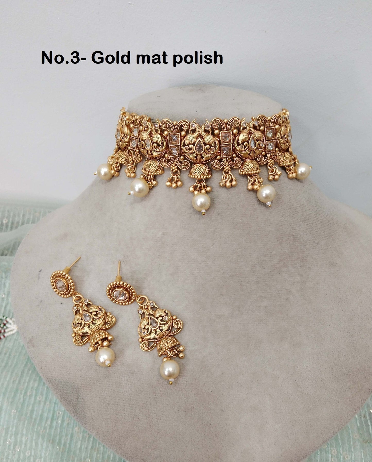 Indian polki Jewellery Necklace Set