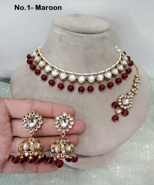 Indian  Jewellery , Kundan necklace Set Indian Wedding Bridal Ethnic Bridal Necklace,bridesmaid shakira set,Punjabi set