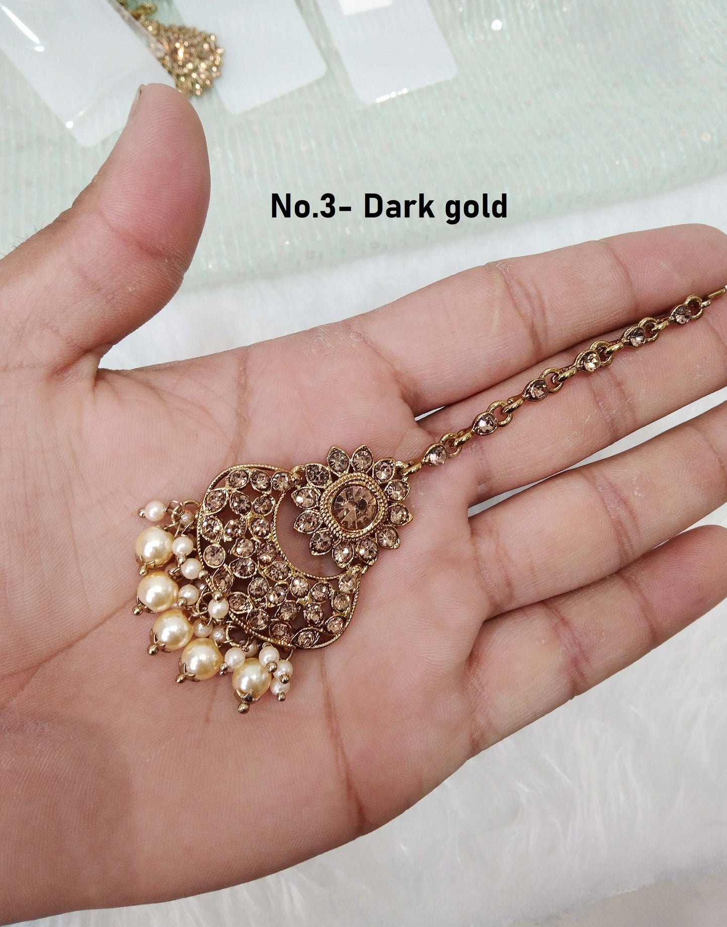 Indian Headpiece Tikka  Jewellery/Bollywood Round Hair Headpiece/ Maang Tikka Punjabi Indian Jewellery/Pakistani Set